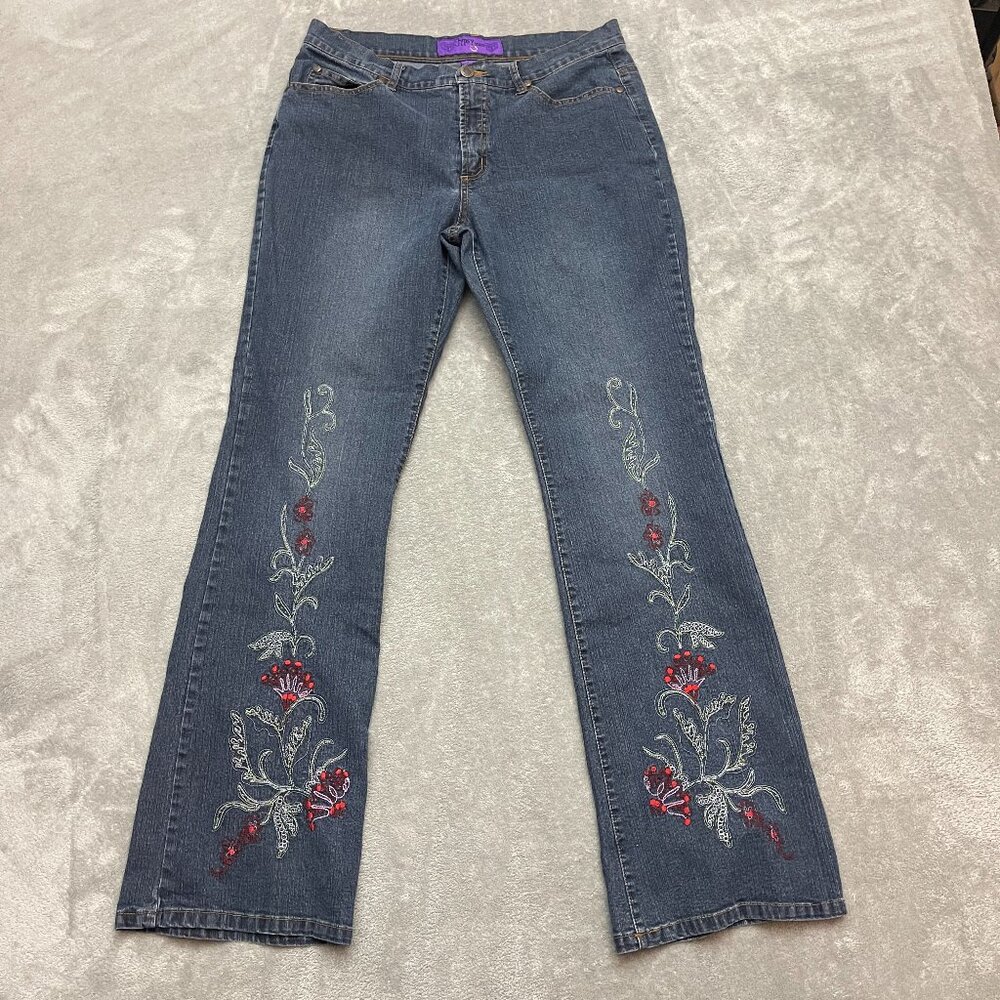 Vintage Jypsy Jeans Women's Embellished Leg Flare Jeans Size 11/12